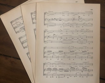 Antique 1898 sheet music page bundles | glossy sheet music paper: arts & crafts, scrapbooking, junk journal, decoupage, wedding decoration