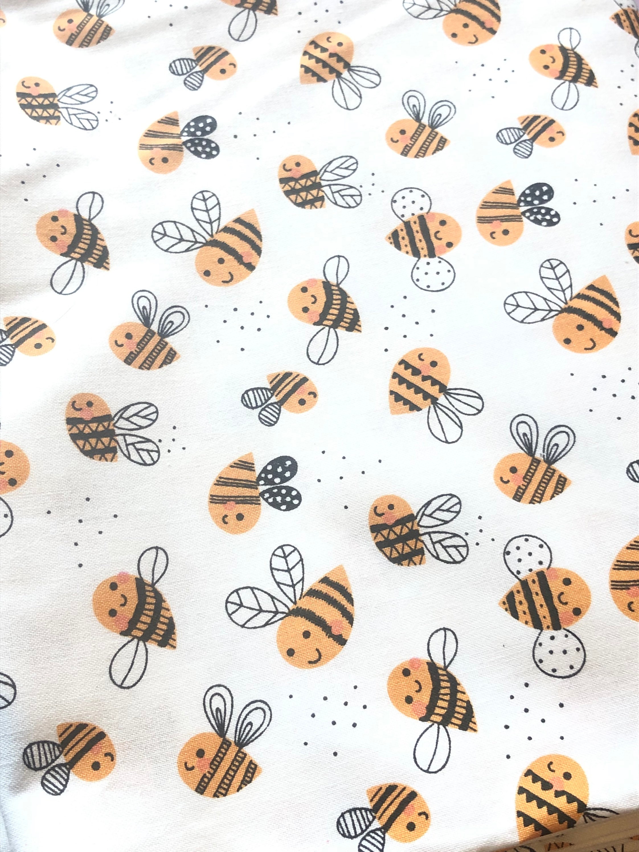  Cartoon Bee Outdoor Fabric by The Yard,Cute Bee Wild Animal  Fabric by The Yard for Teens Adults Craft Lover,Yellow Honeycomb Geometry  Pattern Upholstery Fabric for Clothing Quilting Sewing,10 Yards