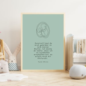 Wunderbar Psalm 139, Poster, Christlich, Baby, Deko, Digitaler Download
