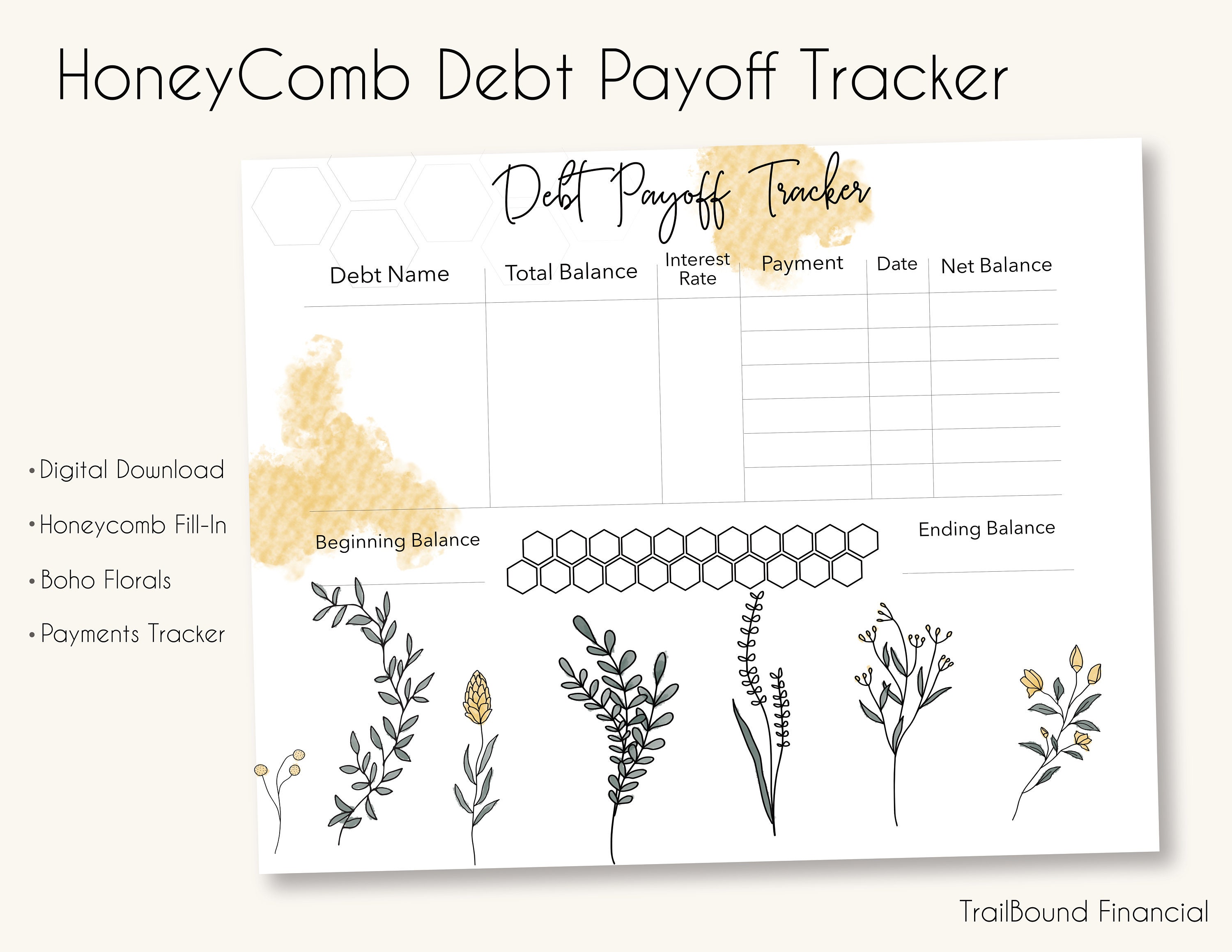 Budget PRINTABLE Debt Payoff Worksheet Digital Financial Plan | Etsy
