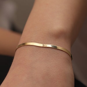 14k Gold Herringbone Bracelet or Anklet 2.75MM, 3.30MM, 3.65MM OR 4MM/ Handmade Gold Herringbone Necklace /Christmas Gift /Mother's Day Gift
