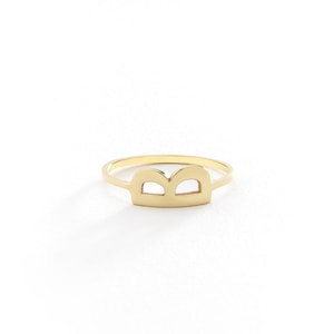 Anel inicial de ouro maciço 14k, anel de ouro maciço com uma letra, anel personalizado minimalista feminino, joias personalizadas, presente exclusivo para ela, presenteie-a