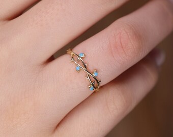 Turquoise Gold Ring / Handmade Turquoise Ring / Turquoise Jewelry / 14k & 18k Gold Turquoise Ring Available in Gold, Rose Gold, White Gold