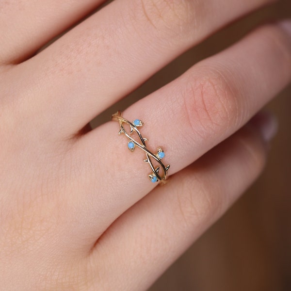 Turquoise Gold Ring / Handmade Turquoise Ring / Turquoise Jewelry / 14k & 18k Gold Turquoise Ring Available in Gold, Rose Gold, White Gold