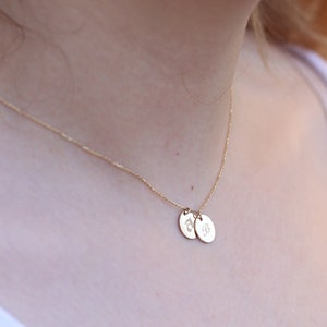 Gold Disc Necklace / Handmade Engraved Disc Necklace / Gold Disc Necklace Available in 14k Gold, Rose Gold, White Gold