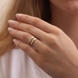 14k 18k Gold Engagement Band / Handmade Gold Band 2.5mm or 3mm / Dome Polished or Matte Men&#39;s and Women&#39;s Wedding Ring