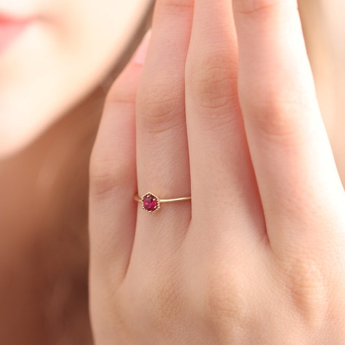 14k & 18k Natural Ruby Ring / Genuine Ruby Ring Available in | Etsy