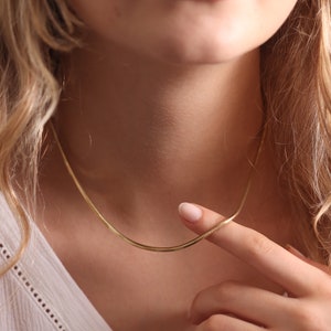 14k Gold Snake Necklace / Handmade Gold Snake Necklace / Layered Round Gold Chain / Gold Snake Necklace /Round Shape Chain /Gold Snake Chain bild 2