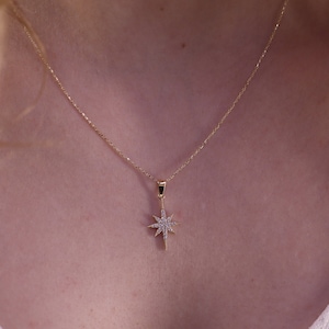 14k 18k Gold North Star Necklace / Handmade North Star Necklace / Gold North Star Necklace Available in Gold, Rose Gold, White Gold