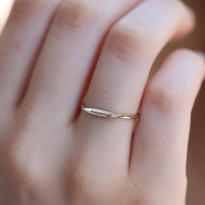 14k & 18k Gold Signet Ring / Gold Flat Signet Ring / Handmade Flat Signet Ring Available in Gold, Rose Gold, White Gold