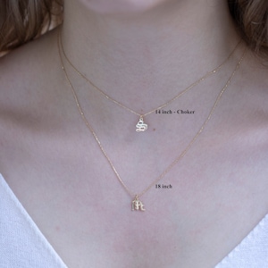 Colar com iniciais inglesas antigas em ouro maciço 14k e 18k / Colar feito à mão com iniciais inglesas antigas disponível em ouro, ouro rosa e ouro branco
