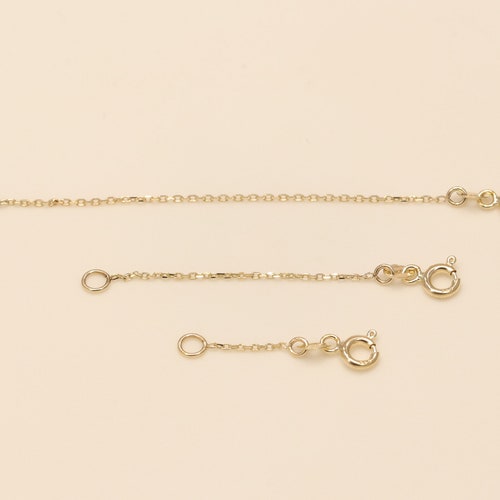 14k Solid Gold Box Link Necklace or Bracelet Extender in Etsy