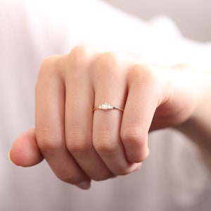 14k & 18k Baguette Diamond Wedding Ring / Handmade Baguette Diamond Ring / Solid Gold Diamond Ring /  Baguette Diamond Ring / Christmas Gift