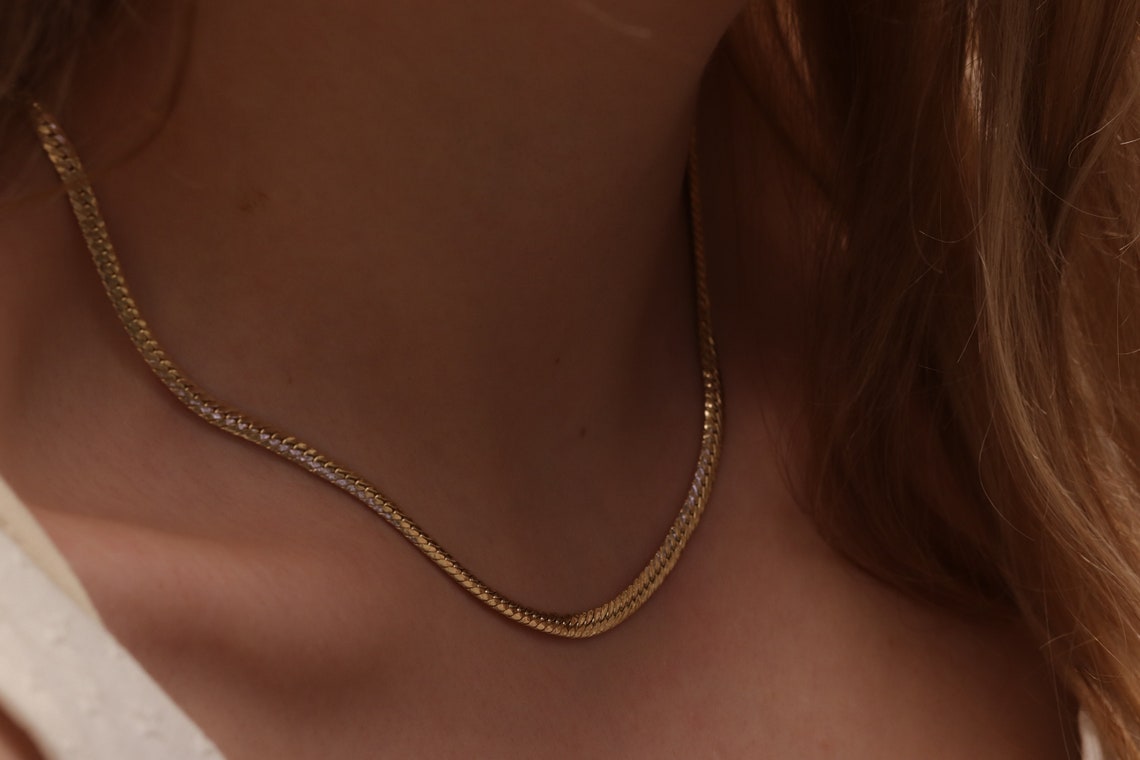14k Gold Snake Necklace / Handmade Gold Snake Layered Necklace | Etsy