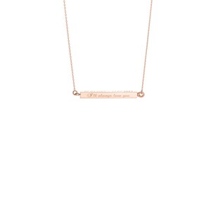 14k 18k Gold Horizontally 3D Urn Bar Necklace, Handmade Memorial Four Side Necklace, Horizontal Bar, Handwriting & Fingerprint is Available image 6