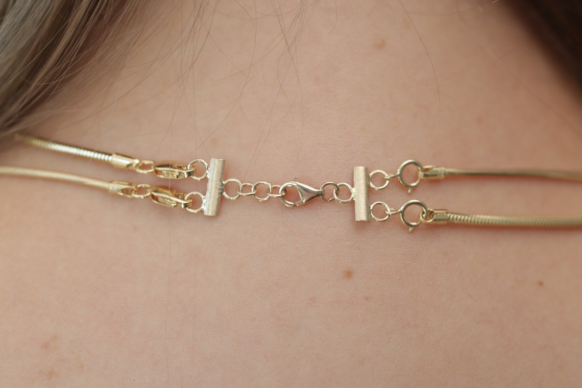14k 18k Gold Layered Necklace Spacer Clasp Detangles Etsy