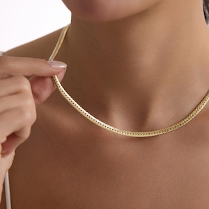 14k Gold Snake Necklace / Handmade Gold Snake Layered Necklace / Gold Snake Chain Available in Gold and White Gold image 2