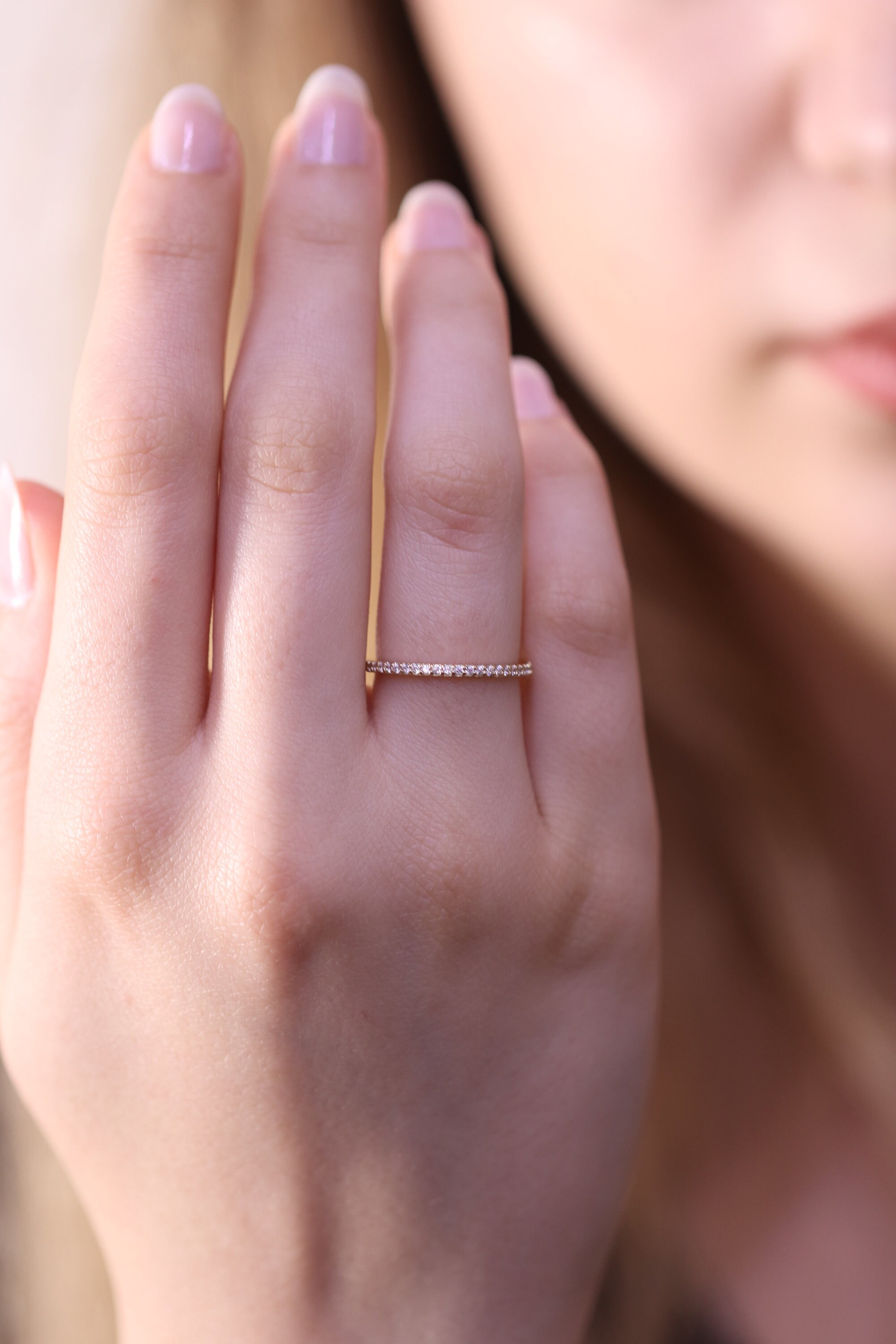 Diamond Wedding Band / Half Eternity Diamond Ring / 14k & 18k Gold ...