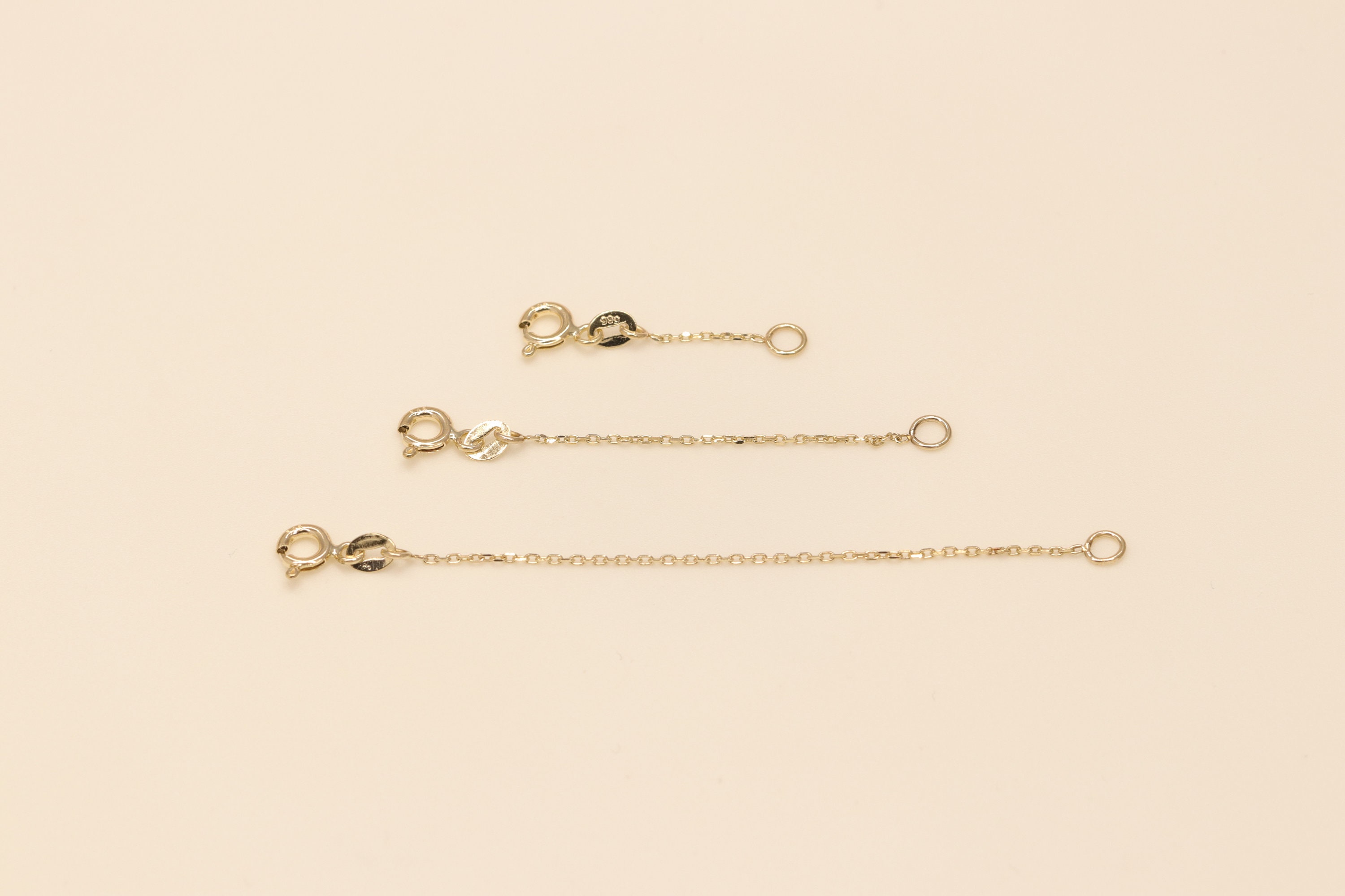 14k 18k Solid Gold Necklace or Bracelet Extender, Removal Solid Gold Link,  Adjustable Extension Available in Gold, Rose Gold, White Gold 