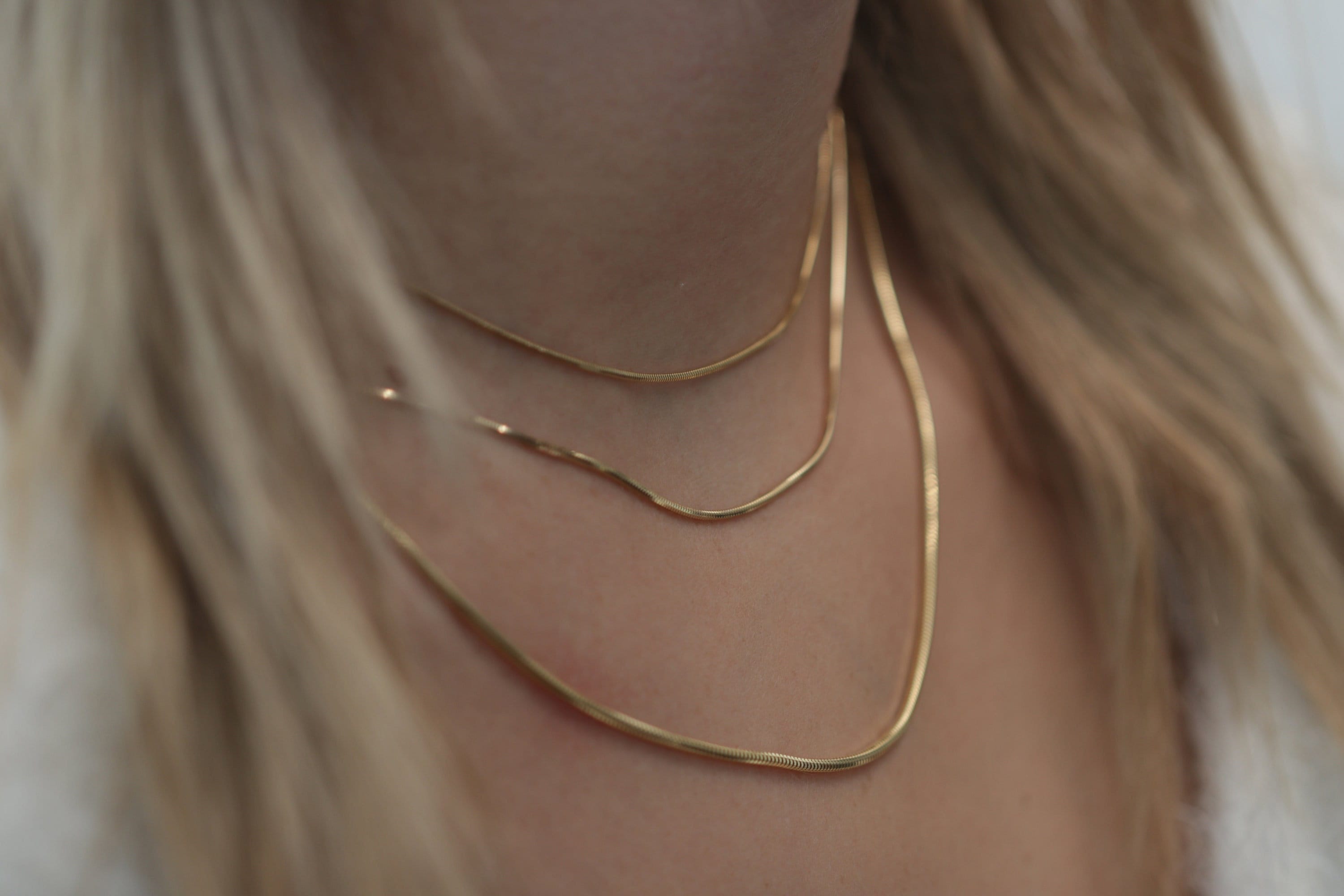 Handmade Gold Snake Necklace / 14k Gold Snake Necklace / Gold Snake Chain Available in Gold and White Gold
