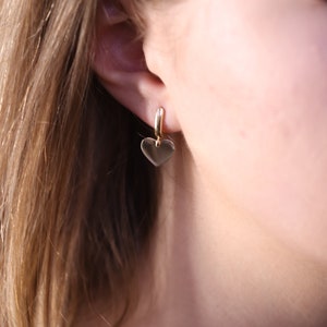 14k Gold Heart Earring / Handmade Gold Heart Earring / Gold Heart Earring / Simple Earrings For Her / Minimalist Earrings /Bridesmaid Gifts