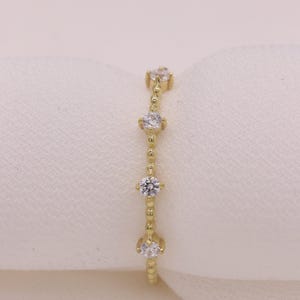 4 Stone Diamond Wedding Ring / Engagement Diamond Ring / 14k & 18k Gold Minimalist Ring Available in Gold, Rose Gold and White Gold image 5