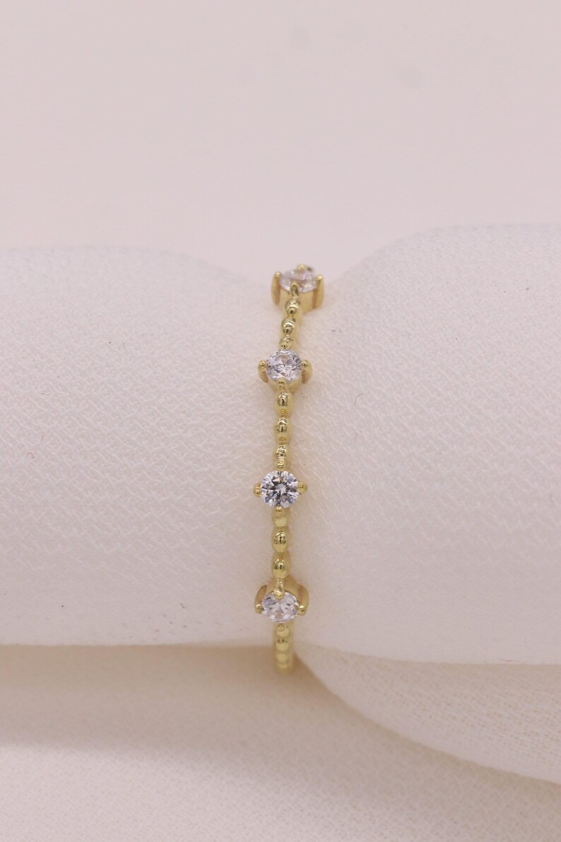 4 Stone Diamond Wedding Ring / Engagement Diamond Ring / 14k & 18k Gold Minimalist Ring Available in Gold, Rose Gold and White Gold image 5