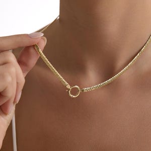 14k Gold Snake Necklace With Bolt Ring Clasp/Handmade Gold Snake Layered Necklace/Gold Snake Necklace/Christmas Gift/Unisex Layered Necklace