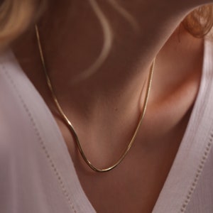 14k Gold Snake Necklace / Handmade Gold Snake Necklace / Layered Round Gold Chain / Gold Snake Necklace /Round Shape Chain /Gold Snake Chain