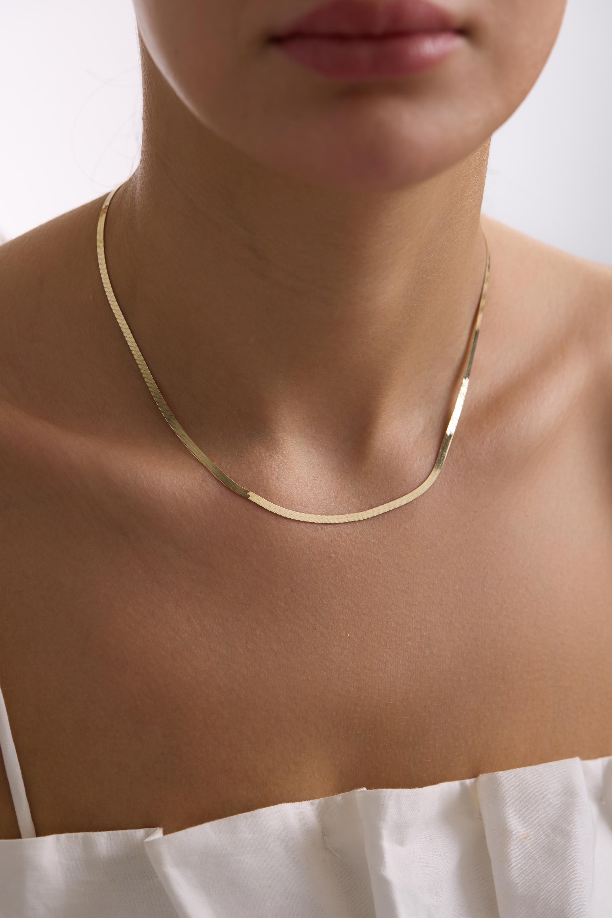 thumbnail image 2 of 14k Yellow Gold Filled Herringbone Necklace – I Love You 3 Hearts Pendant, 20 Inch 2 of 5