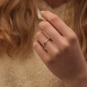 Handmade Gold Enamel Evil Eye Ring / 14k & 18k Evil Eye Ring / Evil Eye Ring Available in Gold, Rose and White Gold 画像 4