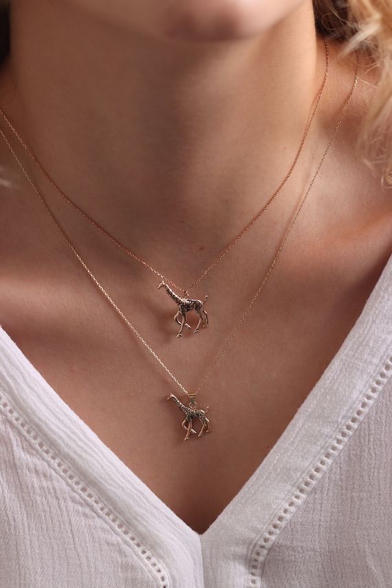 Rose gold giraffe necklace online