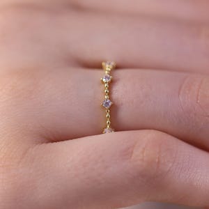 4 Stone Diamond Wedding Ring / Engagement Diamond Ring / 14k & 18k Gold Minimalist Ring Available in Gold, Rose Gold and White Gold image 6