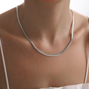 14k Gold Snake Necklace / Handmade Gold Snake Layered Necklace / Gold Snake Chain Available in Gold and White Gold image 4
