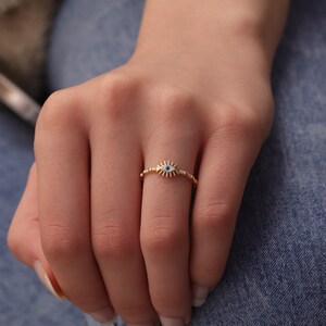 Handmade Gold Enamel Evil Eye Ring / 14k & 18k Evil Eye Ring / Evil Eye Ring Available in Gold, Rose and White Gold 画像 2