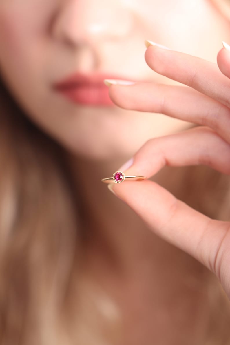 14k & 18k Natural Ruby Ring / Genuine Ruby Ring Available in | Etsy