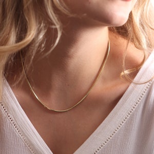 14k Gold Snake Necklace / Handmade Gold Snake Necklace / Layered Round Gold Chain / Gold Snake Necklace /Round Shape Chain /Gold Snake Chain bild 7