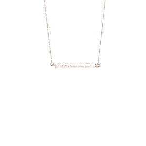 14k 18k Gold Horizontally 3D Urn Bar Necklace, Handmade Memorial Four Side Necklace, Horizontal Bar, Handwriting & Fingerprint is Available image 5