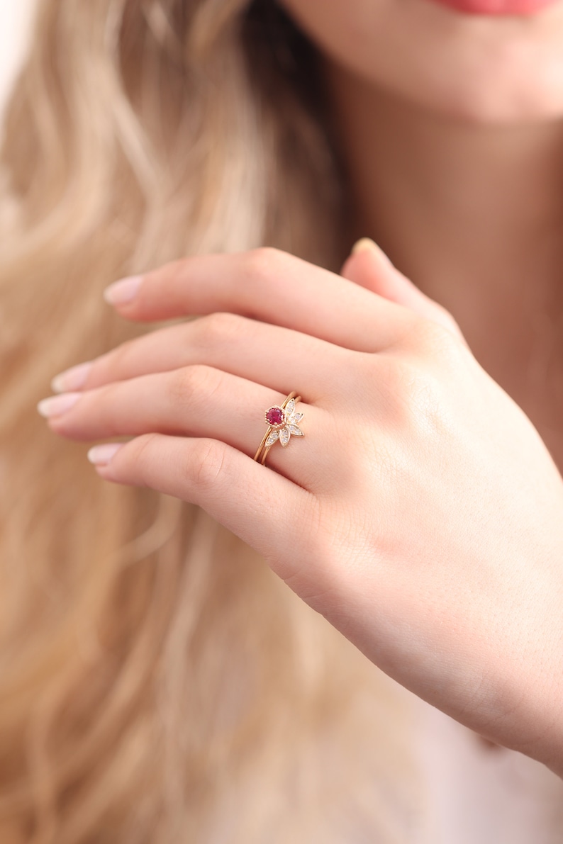 14k & 18k Natural Ruby Ring / Genuine Ruby Ring Available in | Etsy