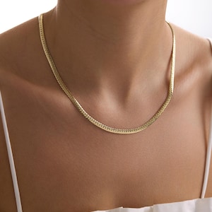 14k Gold Snake Necklace / Handmade Gold Snake Layered Necklace / Gold Snake Chain Available in Gold and White Gold