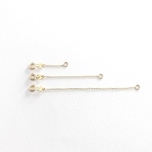 14k 18k Solid Gold Necklace or Bracelet Extender, Removal Solid Gold Link, Adjustable Extension Available in Gold, Rose Gold, White Gold