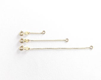 14k 18k Solid Gold Halskette oder Armband-Extender, Entfernung aus massivem Gold Link, verstellbare Verlängerung erhältlich in Gold, Roségold, Weißgold
