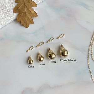 14K Solid Gold Tear Drop Urn Necklace for Ashes, Personalized Cremation Jewelry, Minimalist Memorial Pendant for Loss of Loved One 画像 2