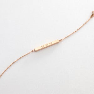14k 18k Real Gold Urn Bar Bracelet with Diamond, Handmade Memorial Four Sided Engraved Bracelet Gold 3D Bar Waterproof Bar image 5