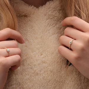 Handmade Gold Enamel Evil Eye Ring / 14k & 18k Evil Eye Ring / Evil Eye Ring Available in Gold, Rose and White Gold 画像 7