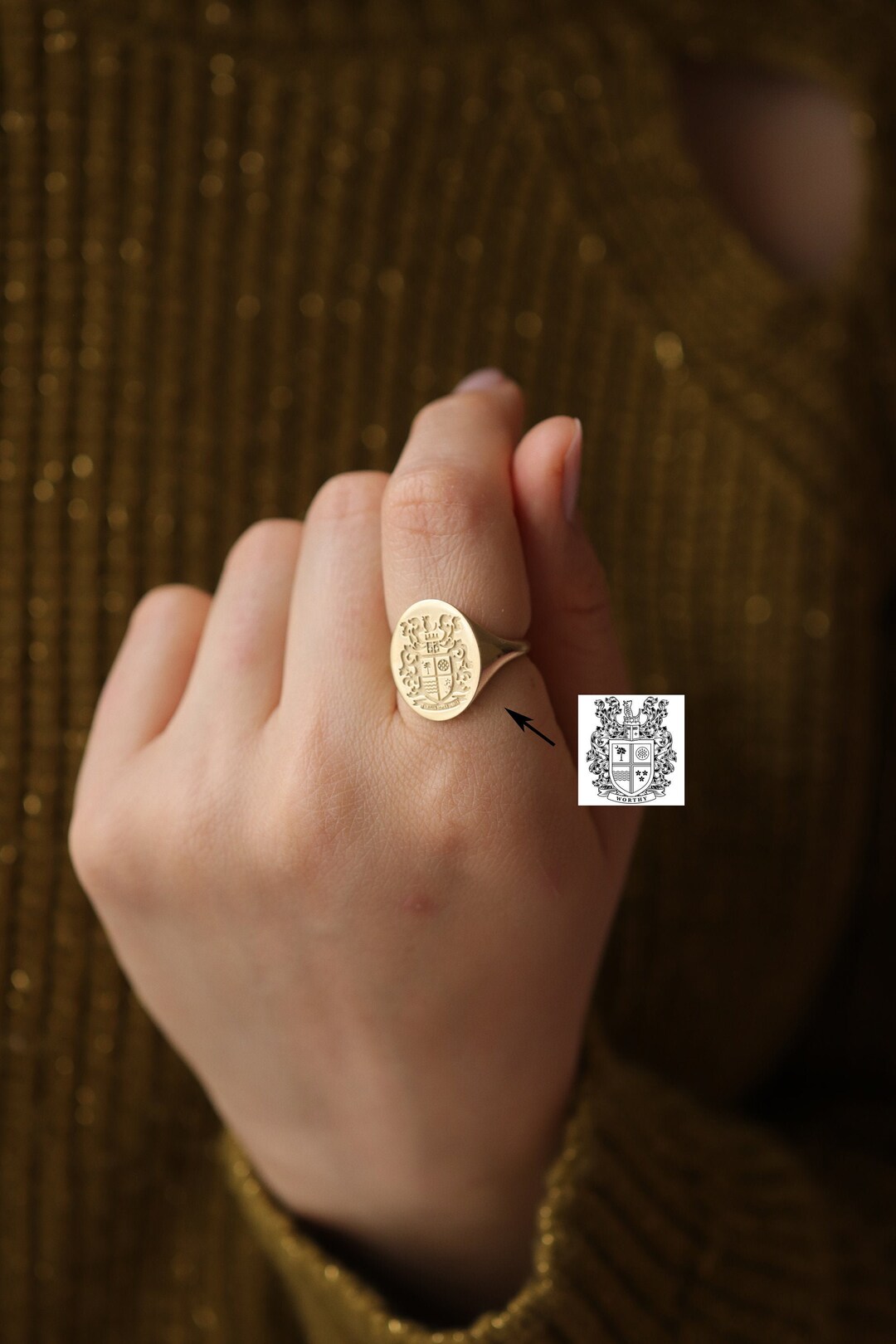新品即決 14k Ring/handmade Signet Solid Full 20x16mm Oval Gold 18k & アクセサリー