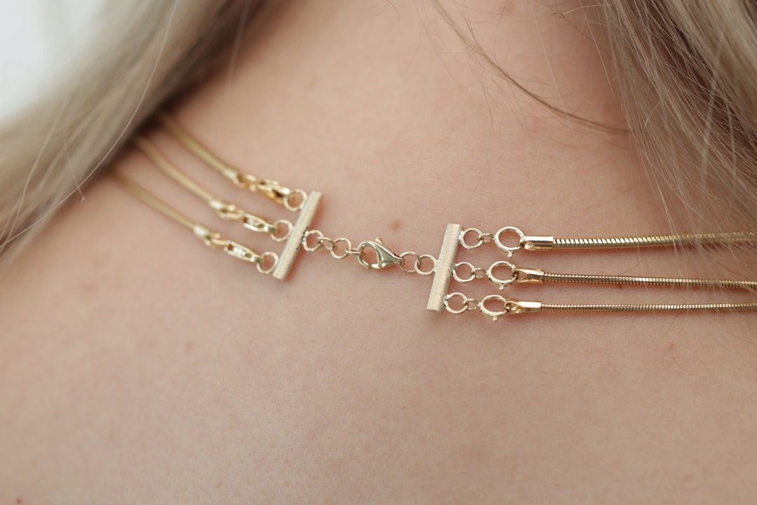 14k 18k Gold Layered Necklace Spacer Clasp Detangles Separates Multiple