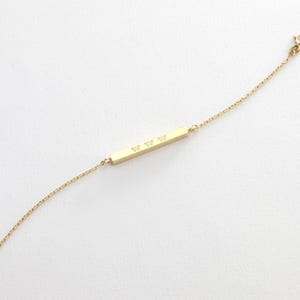 14k 18k Real Gold Urn Bar Bracelet with Diamond, Handmade Memorial Four Sided Engraved Bracelet Gold 3D Bar Waterproof Bar image 4