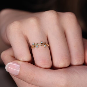 Turquoise Gold Ring / Handmade Turquoise Ring / Turquoise Jewelry / 14k & 18k Gold Turquoise Ring Available in Gold, Rose Gold, White Gold