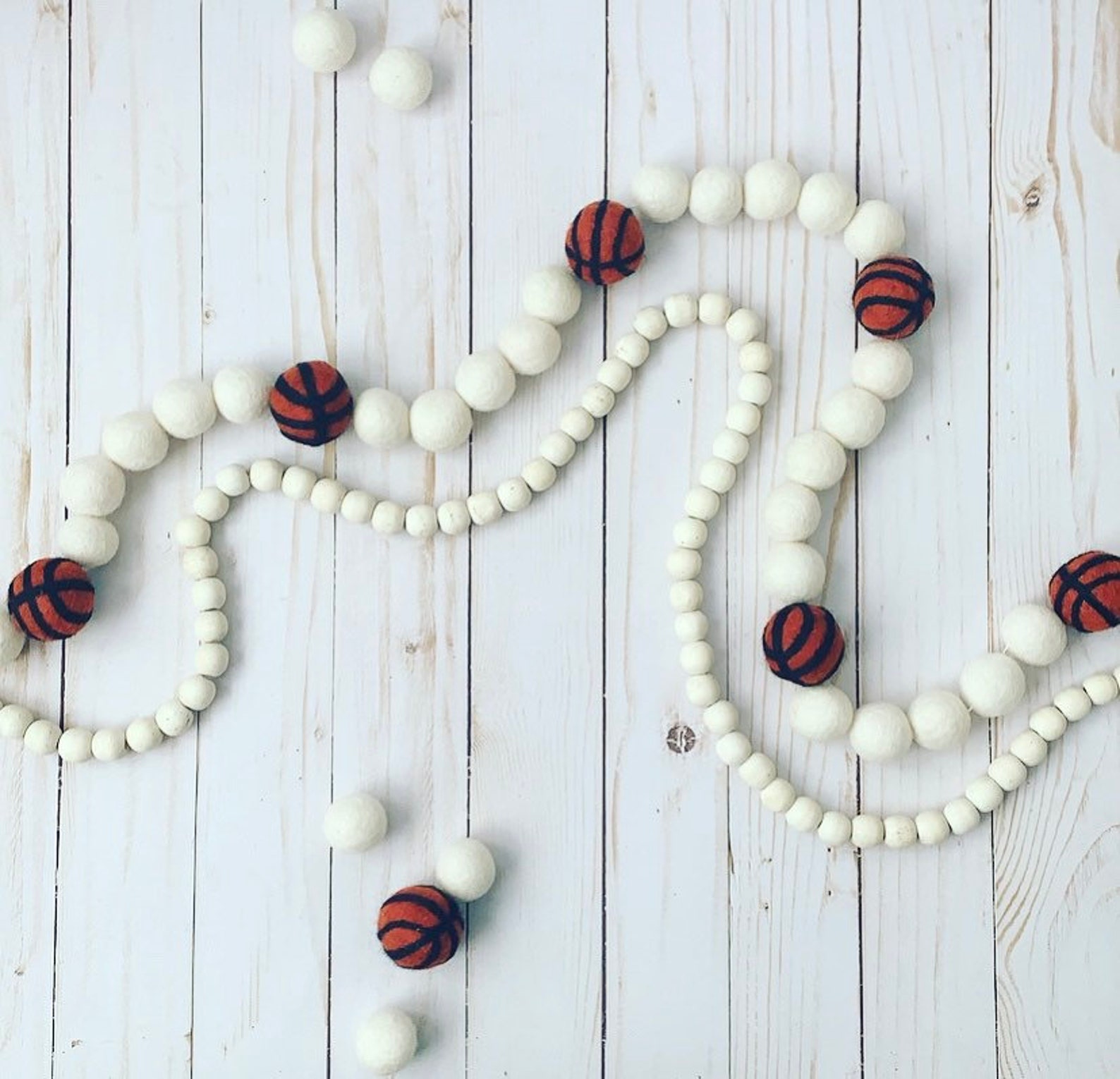 Sports Garland Basketball Wool Felt Garland Felt Shapes Etsy